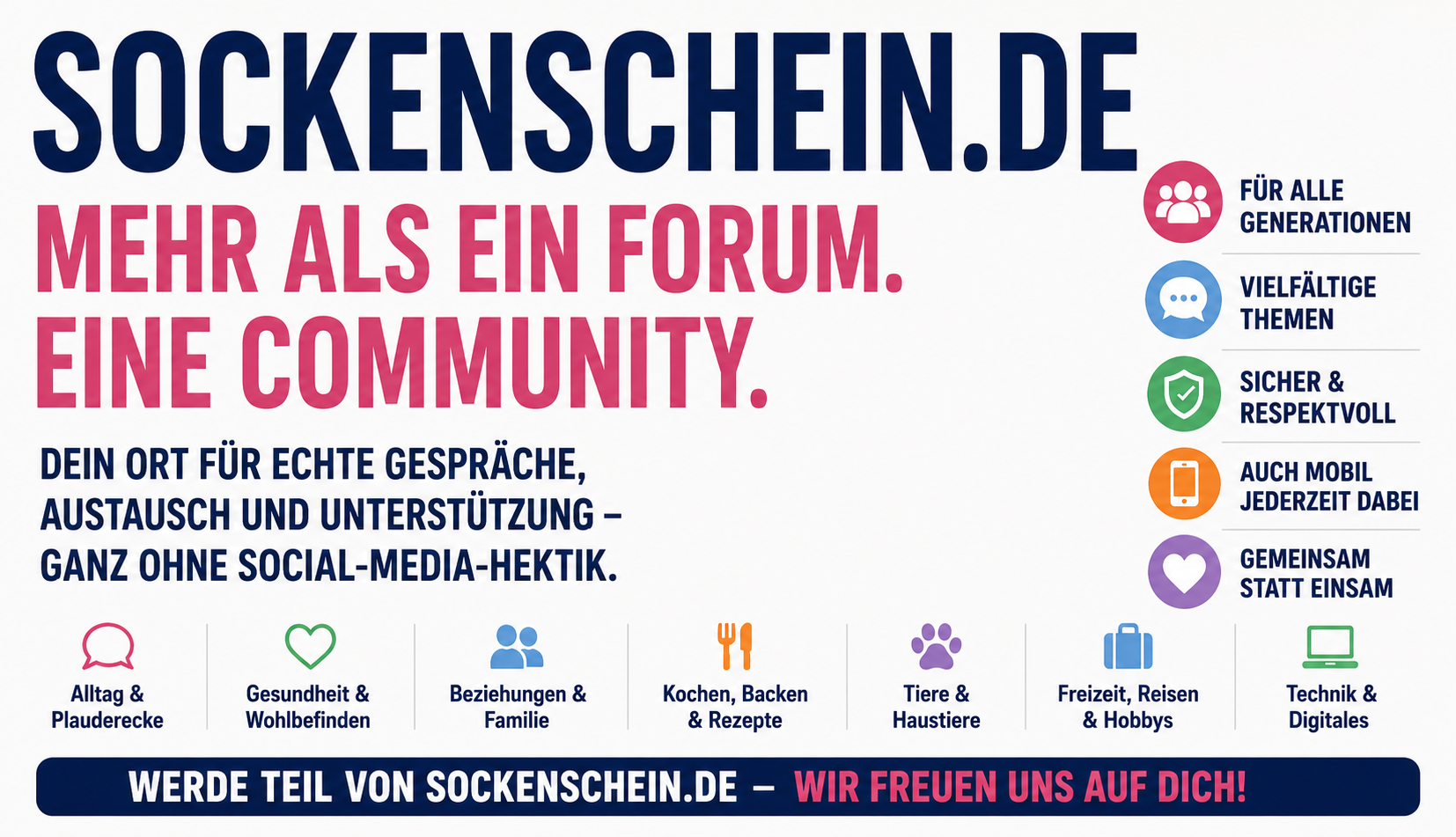 Sockenschein.de – Die deutschsprachige Online-Community für echte Gespräche und Austausch